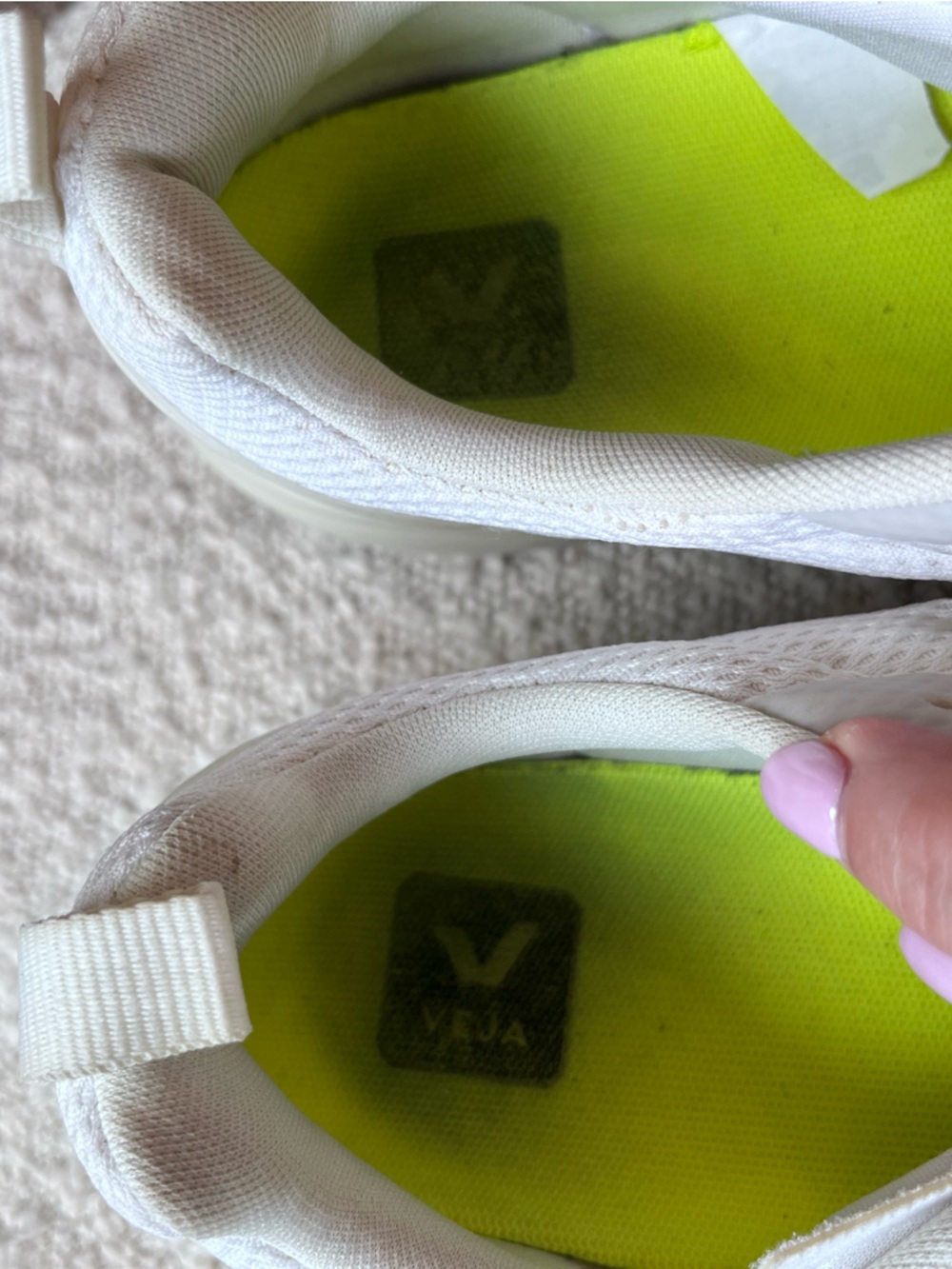 Veja White and Cream Athletic Sneakers - Picture 12 of 13